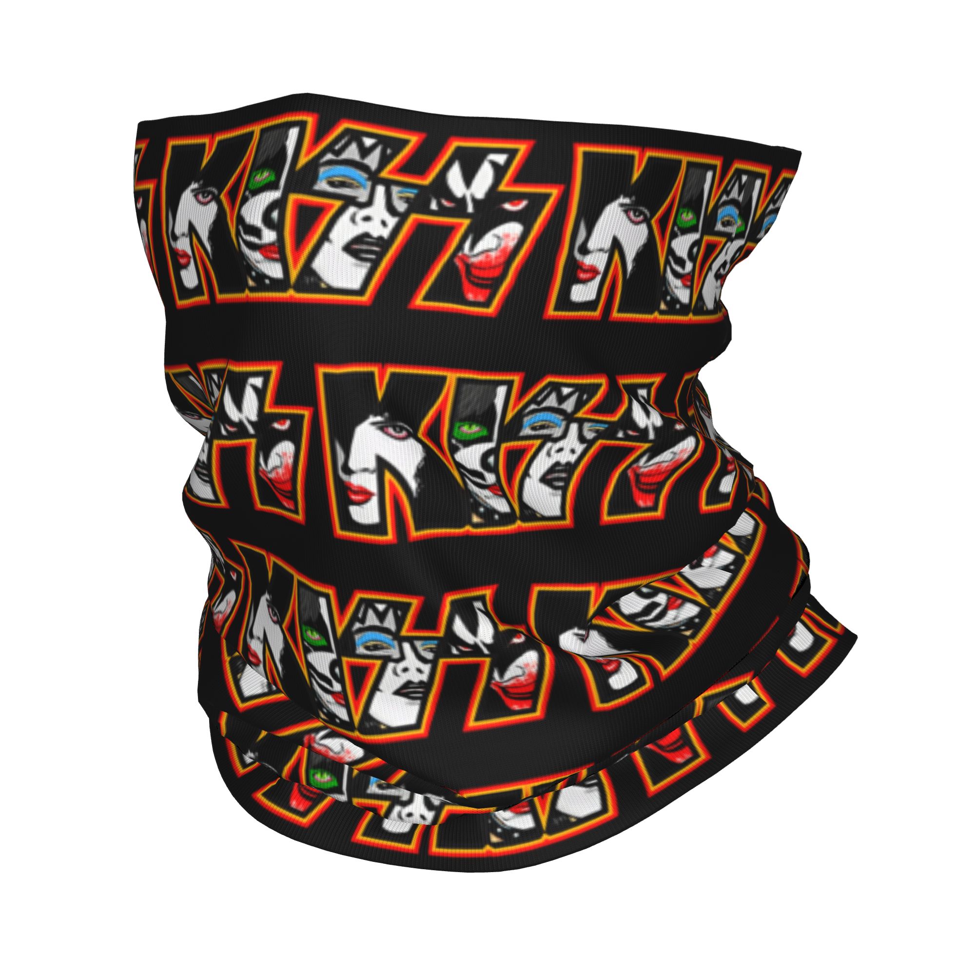 Neck Gaiter Face Cover - ดนตรีเฮฟวีเมทัลแบบกำหนดเอง คิสส์ส์ ผ้าพันคอแบบคลุมหน้า ป้องกันรังสียูวี สำหรับผู้ชายและผู้หญิง ลาย