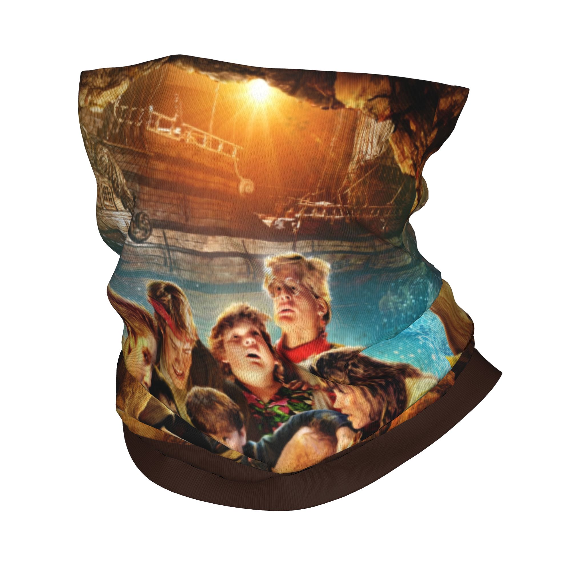 Neck Gaiter Face Cover - ผ้าพันคอแบบมีฮู้ดลาย The Goonies สไตล์โปสเตอร์ ป้องกันลม สำหรับผู้หญิงและผู้ชาย