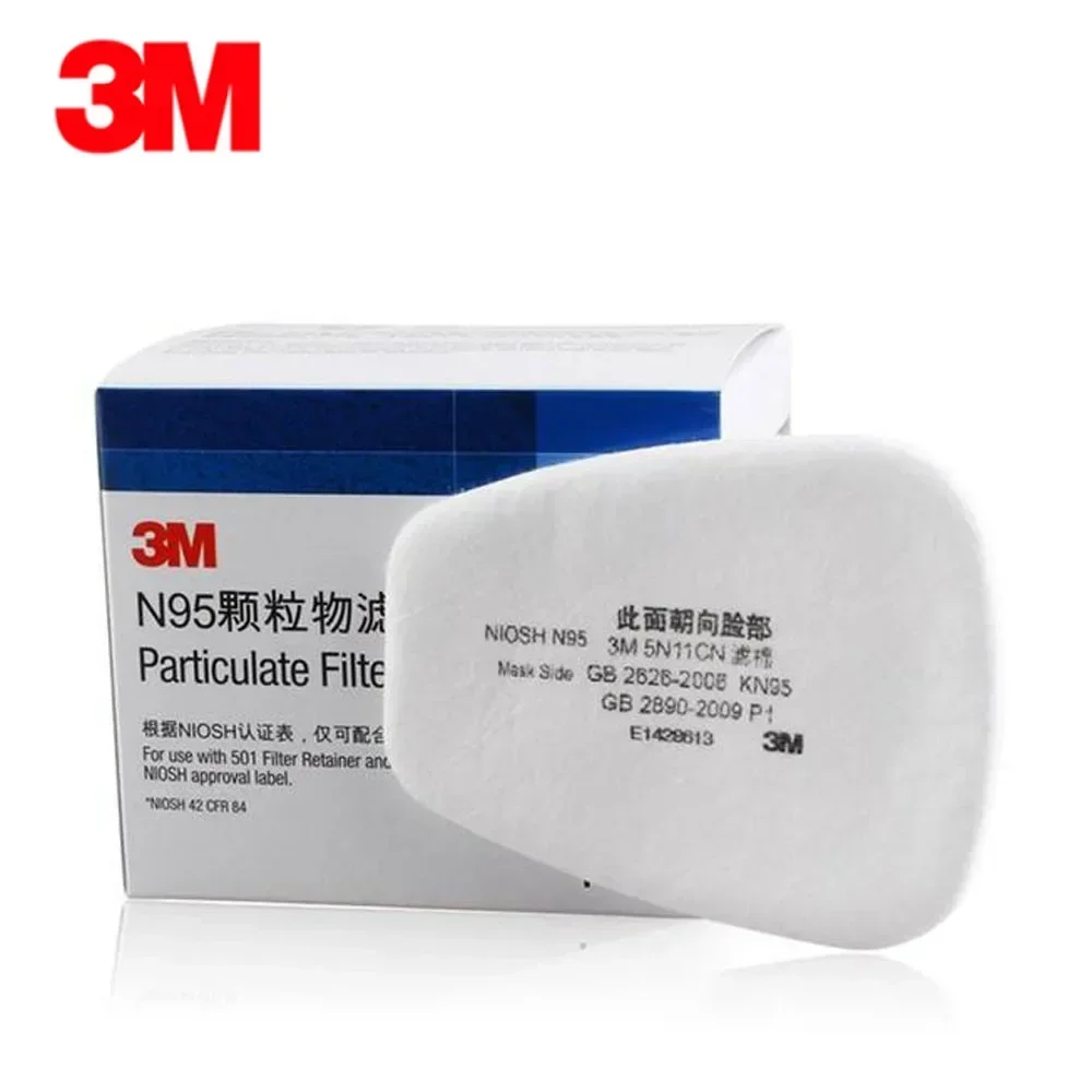 Dust Mask Construction - 10 ชิ้น/กล่อง 3M 5N11 ตัวกรองฝ้ายสำหรับ 6200/7502/6800