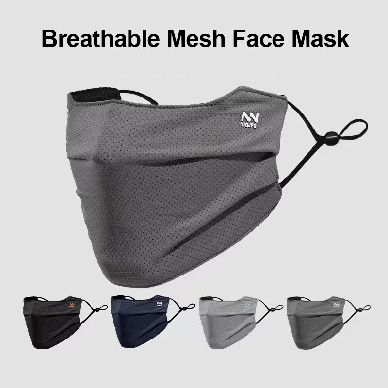Cloth Face Mask Washable - หน้ากากกันแดดสำหรับผู้ชาย สำหรับปั่นจักรยาน ตกปลา ผ้าตาข่ายระบายอากาศ ป้องกันแสงแดดสำหรับเล่นกีฬา ขับรถ