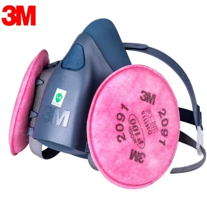 Dust Mask Construction - 3M 7502 หน้ากากป้องกันฝุ่นละออง หน้ากากป้องกันสารเคมีสำหรับงานพ่นสี งานอุตสาหกรรม พร้อมหน้ากากครึ่งหน้า